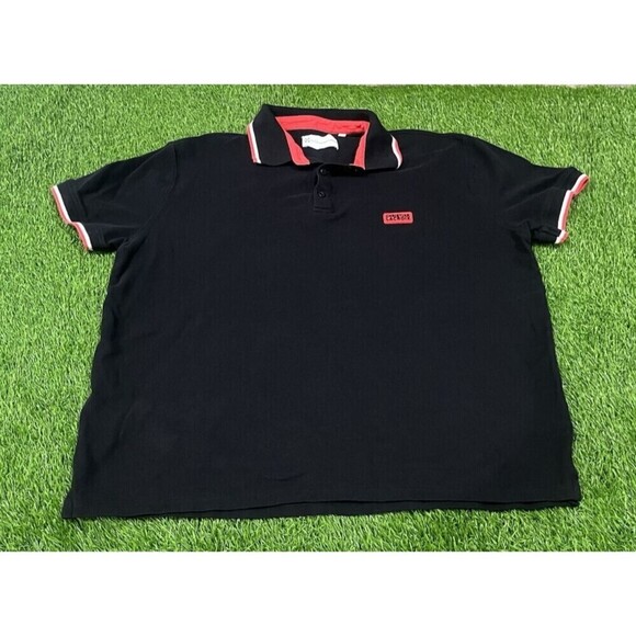 Christian Lacroix Men’s Polo Shirt Large Cotton Black Color Block Accents - Picture 1 of 8